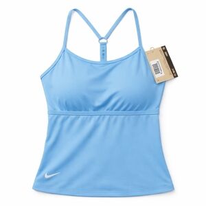Nike Swim Shelf Bra Tankini Top Blue NWT Size Medium $60 Retail Athletic Swim